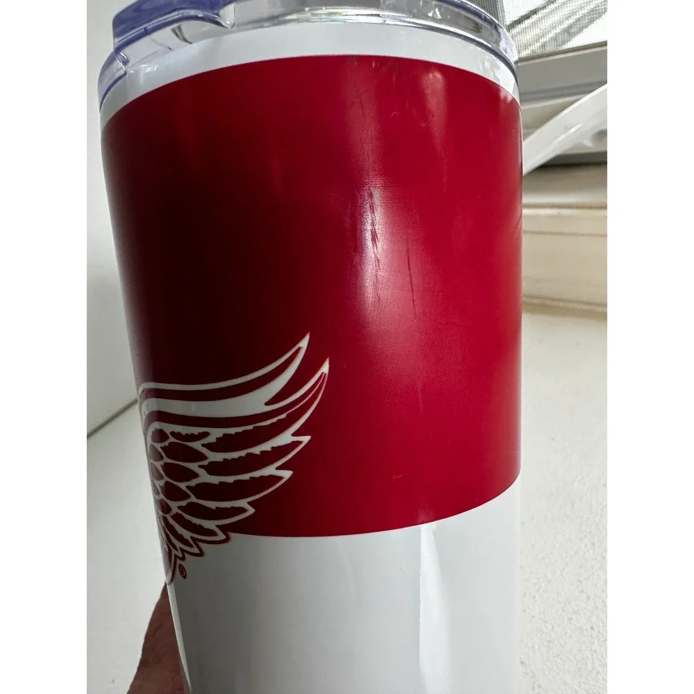Detroit Red Wings 20oz Stainless Steel Tumbler Red White NHL Travel Mug Lid